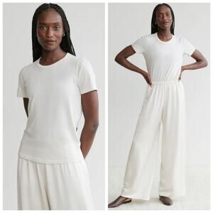 Jenni Kayne White Cotton Tee Medium